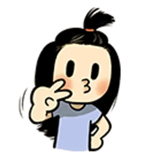 😘 desenho animado, menina, sinal de paz, fofo, kawaii, adesivo, arte digital telegram sticker