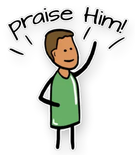 🙌 Praise Him! Lob, Anbetung, Cartoon, Religion, Feier telegram sticker