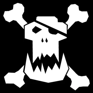🏴‍☠️ череп, кости, пират, символ, Warhammer 40k, орки telegram sticker