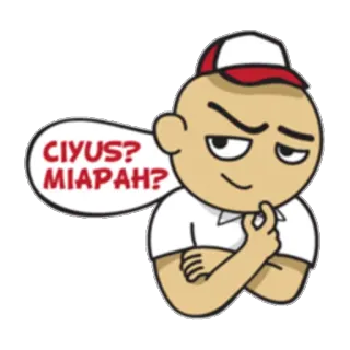😏 CIYUS? MIAPAH? cartoon, expression, curious, question, Indonesian, slang telegram sticker
