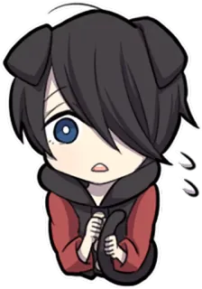 😥 Anime, Manga, Chibi, Niedlich, Hundeohren, Tierohren, Cartoon telegram sticker