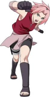 👊 Sakura Naruto anime, ninja, fighting, girl, Sakura, Naruto whatsapp sticker