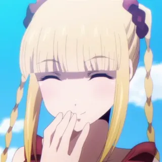 📱 Anime, lächelnd, blond, Mädchen, Cartoon telegram sticker