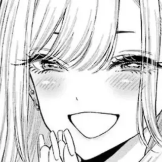 📀 Anime, Manga, Fille, Sourire, Joyeux, Illustration telegram sticker