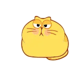 😴 cat, cartoon, animal, yellow, cute, sticker telegram sticker