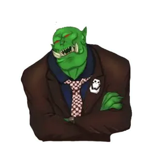 ☹️ орк, зеленый, костюм, фэнтези, монстр telegram sticker