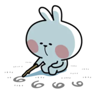 😔 bunny, rabbit, cute, animal, cartoon telegram sticker