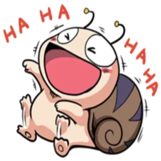 🤣 HAHA ตลก, หัวเราะ, หอยทาก, น่ารัก, ตลกขบขัน telegram sticker