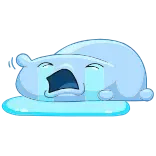 😭 piangere, triste, blob, blu, emozione, cartone animato telegram sticker