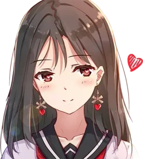 🥰 anime, girl, cartoon, cute, love, heart, earrings telegram sticker