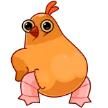 🍑 frango, pássaro, animal, desenho animado, engraçado telegram sticker