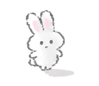 🪓 lapin, lapinou, mignon, animal, blanc, duveteux telegram sticker