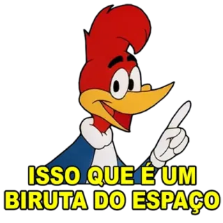 ☝️ Woody Woodpecker ISSO QUE É UM BIRUTA DO ESPAÇO cartoon, woody woodpecker, space, funny telegram sticker
