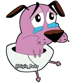 😭 Courage Courage the Cowardly Dog @Sigilo_Packs мультфильм, собака, грустный, плачет, Кураж трусливый пёс, Кураж telegram sticker