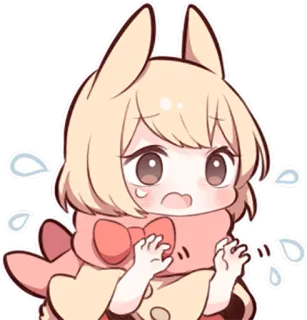 😱 애니, 귀여운, 치비, 여자, 카와이, 우는, 감정적인 telegram sticker