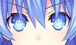 😶 Anime, yeux, cheveux bleus, fille, gros plan telegram sticker
