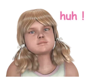 🤔 huh! girl, huh, question, confused, doubt, blonde, child whatsapp sticker