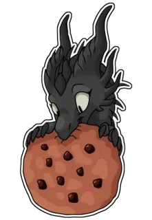 🍪 dragon, cookie, mignon, fantaisie, dessert, dessin animé whatsapp sticker