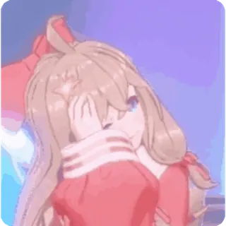 😅 Asuka Langley Soryu Neon Genesis Evangelion anime, girl, character, neon genesis evangelion, asuka langley soryu, sad, emotional telegram sticker
