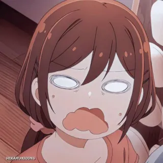 🙂 Anime, Meisje, Cartoon, Grappig, Expressie, Geschrokken telegram sticker