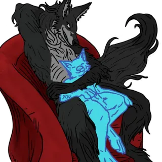 🤗 YOU wolf, furry, cartoon, anthro, anthropomorphic, animal telegram sticker