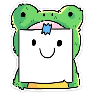 🙂 青蛙, 备忘录, 贴纸, 可爱, 动物, 卡通 telegram sticker