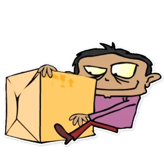 🗳 desenho animado, pacote, caixa, personagem, entrega, envio whatsapp sticker