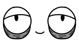 😪 olhos, desenho animado, animação, emoji whatsapp sticker