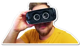 🤡 Pria, Realitas Virtual, VR Headset, Teknologi, Gaming telegram sticker