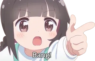 🔫 Bang! anime, girl, bang, finger gun, cute, kawaii telegram sticker