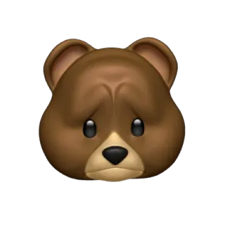 🐻 animal, bear, sad, emoji whatsapp sticker