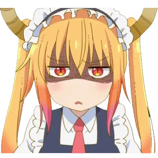 😒 Tohru Miss Kobayashi's Dragon Maid Anime, Dragon, Maid, Tohru, En colère, Grincheux whatsapp sticker
