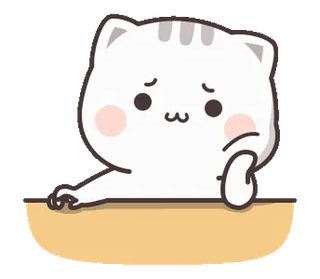 🙁 gato, triste, fofo, adesivo, desenho animado, animal telegram sticker