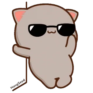 😎 gatto, occhiali da sole, carino, cartone animato, animale, fico telegram sticker