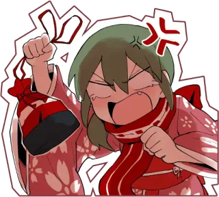 😡 Anime, Bravo, Frustrado, Desenho animado, Animação, Ilustração, Personagem, Japonês telegram sticker
