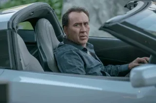 🥃 Nicolas Cage actor, car, man, driving telegram sticker