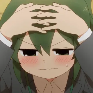 😖 anime, manga, karakter, stres, khawatir, bingung whatsapp sticker