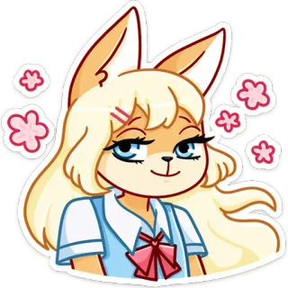 ☺️ アニメ, 漫画, 可愛い, 女の子, 花, 金髪 whatsapp sticker