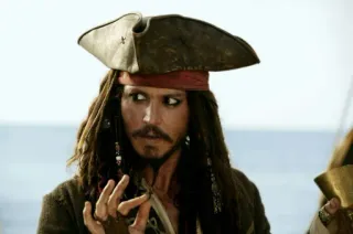🤫 Jack Sparrow Pirates of the Caribbean Jack Sparrow, pirata, película, personaje, Johnny Depp, capitán, divertido telegram sticker