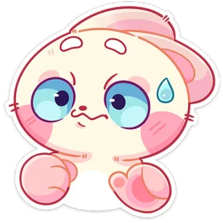 😓 かわいい, 絵文字, ステッカー, マンガ, カワイイ, 表情, 心配 telegram sticker