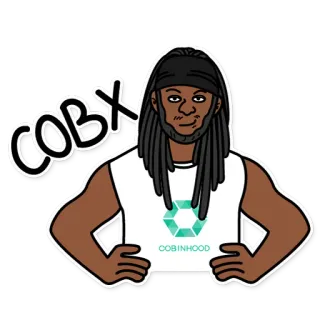 💪 COBX
COBINHOOD мужчина, мультфильм, персонаж, крипто, цифровое искусство telegram sticker