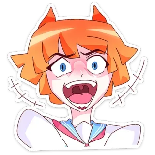 😡 Anime, Dibujo animado, Personaje, Expresión, Sticker, Alegre telegram sticker