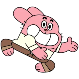 😁 Richard Watterson The Amazing World of Gumball Cartoon, Rosa, Hase, Animiert, Lustig telegram sticker
