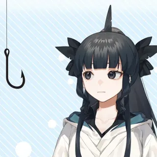 🎣 Anime, Cô gái cá mập, Lưỡi câu, Dễ thương, Hoạt hình telegram sticker