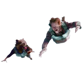 🚀 Star-Lord Guardians of the Galaxy Star-Lord, Rocket Raccoon, espacio, superhéroe, Guardianes de la Galaxia, Marvel, volando whatsapp sticker