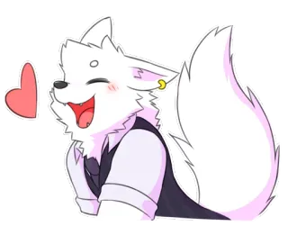 ❤️ Мультфильм, Животное, Милый, Пушистый, Сердце, Счастливый, Лиса telegram sticker