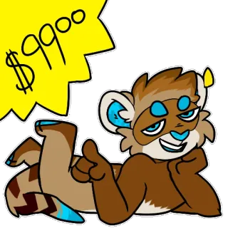 📺 $999.00 Dessin animé, Furry, Prix, Animal, Anthropomorphe, Costume whatsapp sticker