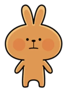 😕 кролик, зайчик, мультфильм, животное, милый, наклейка whatsapp sticker