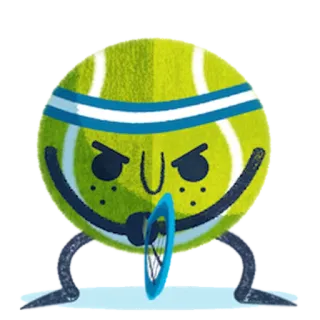 😐 pelota de tenis, deportes, atleta, dibujos animados, fitness, ejercicio telegram sticker