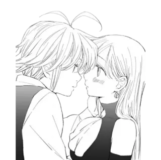 💕 Meliodas Seven Deadly Sins Anime, Kuss, Paar, Romantik, Manga telegram sticker